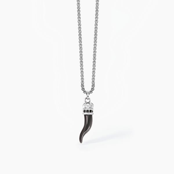2Jewels Girocollo Cornetto Nero in acciaio 316L