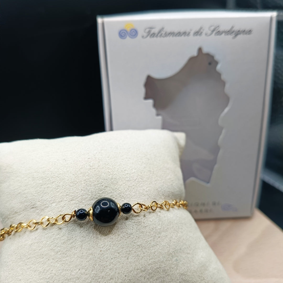 TDS Bracciale in acciaio dorato e Su Coccu