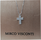 Visconti BG15/10 croce in diamanti e oro 18k bianco