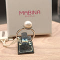 Mabina Anello perla 8mm. coltivata e zirconi