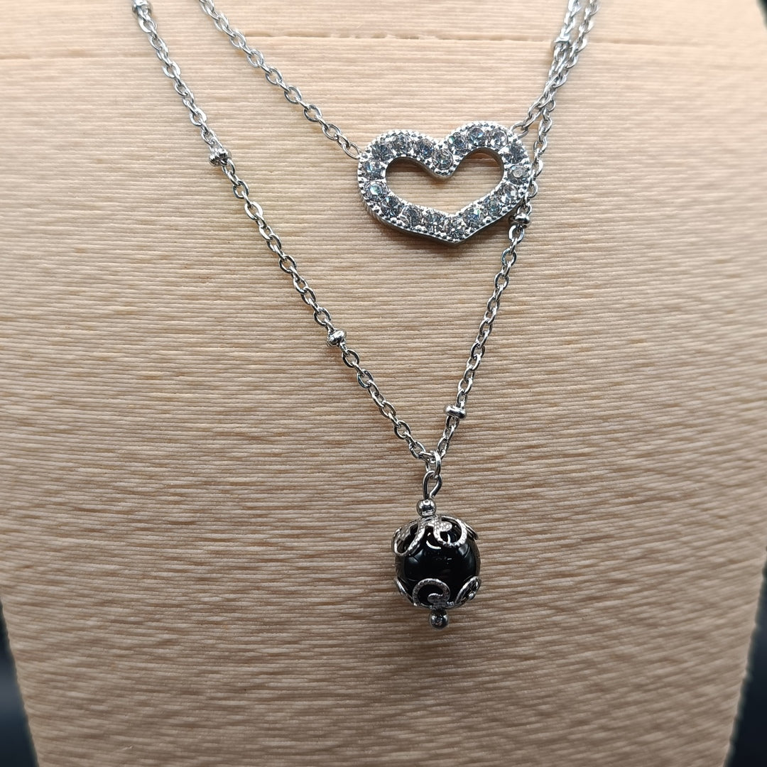 ODJ Collanina doppia con Cocco e Cuore zirconato grande