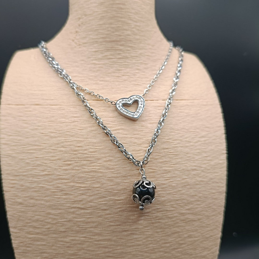 ODJ Collanina doppia con Cocco e Cuore zirconato medio