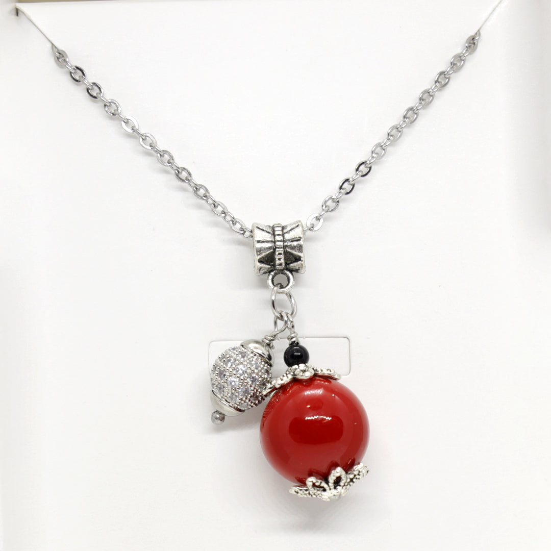 TDS BP32001RS Catenina con sfera colorata e zirconata
